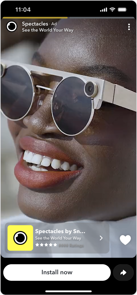 First segment - top snap