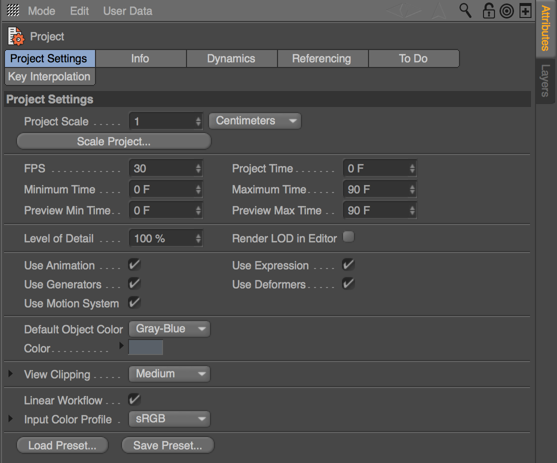 Animation Settings