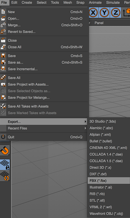 Export Selection
