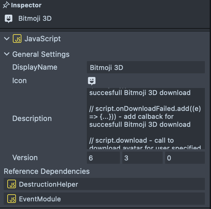 Custom component fields in the Asset Inspector