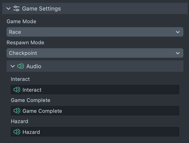 Game Settings panel
