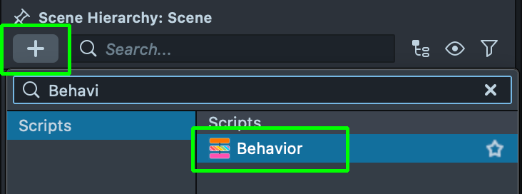 Behavior setup for Text3D Animator API